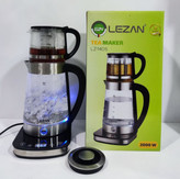 چای ساز لیزان روهم مدل LZ1405 ظرفیت ۲.۵ لیتر با کتری استیل زد زنگ
