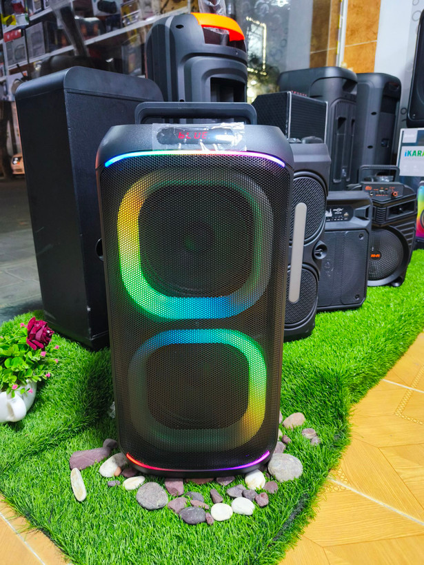 اسپیکر قابل حمل Brodu BTS-2256 با دو میکروفون وایرلس و توان ۷۵ وات
