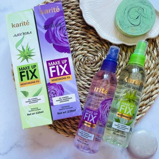 اسپری فیکس آرایش karite مدل flower گل رایحه بنفش